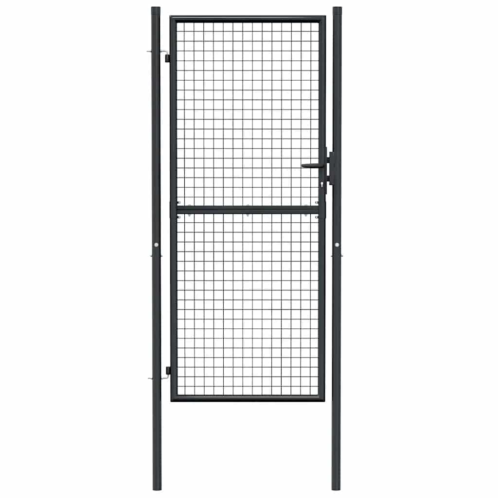 Cancello per Giardino in Acciaio Zincato 100x250 cm Grigio