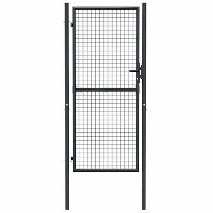 Cancello per Giardino in Acciaio Zincato 100x250 cm Grigio