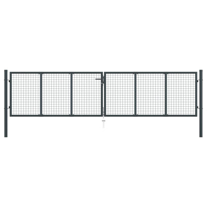 Cancello per Giardino in Acciaio Zincato 400x150 cm Grigio