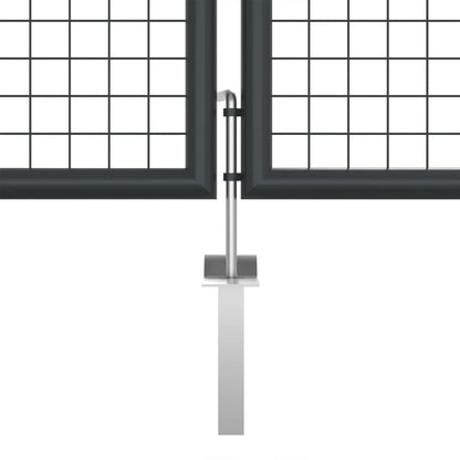 Cancello per Giardino in Acciaio Zincato Grigio 400x175 cm