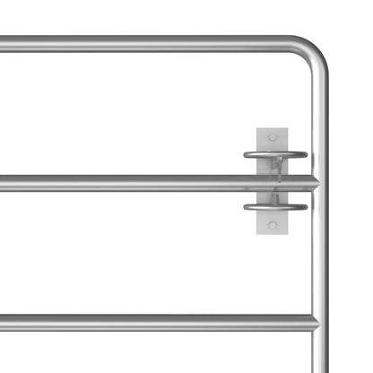 Cancello da Giardino in Acciaio 5 Sbarre (95-170)x90 cm Argento