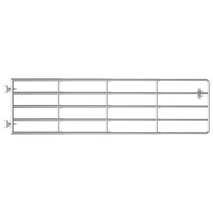 Cancello da Giardino in Acciaio 5 Sbarre (115-300)x90cm Argento