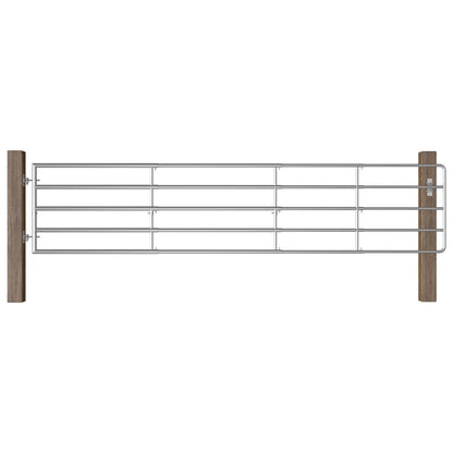 Cancello da Giardino in Acciaio 5 Sbarre (150-400)x90cm Argento