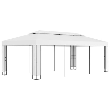 Gazebo con Tetto Doppio 3x6 m Bianco