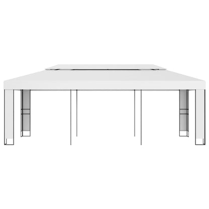 Gazebo con Tetto Doppio 3x6 m Bianco