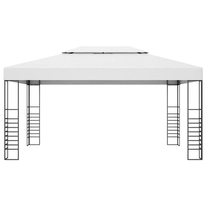 Gazebo da Giardino in Acciaio Verniciato 4x3x2,7 m Bianco