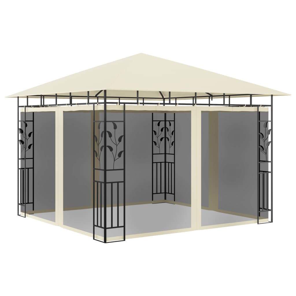 Gazebo con Zanzariera 3x3x2,73 m Crema 180 g/mÃ‚Â²