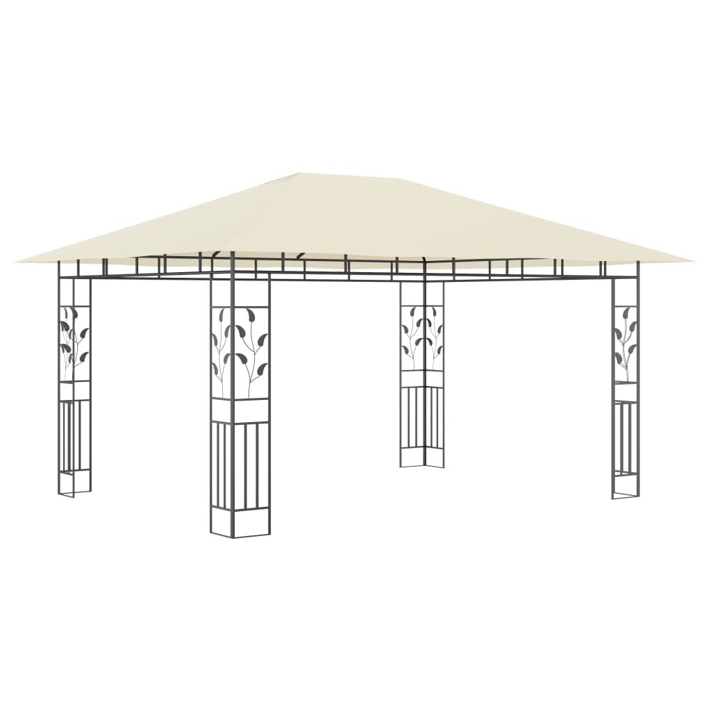 Gazebo con Zanzariera 4x3x2,73 m Crema 180 g/mÂ²