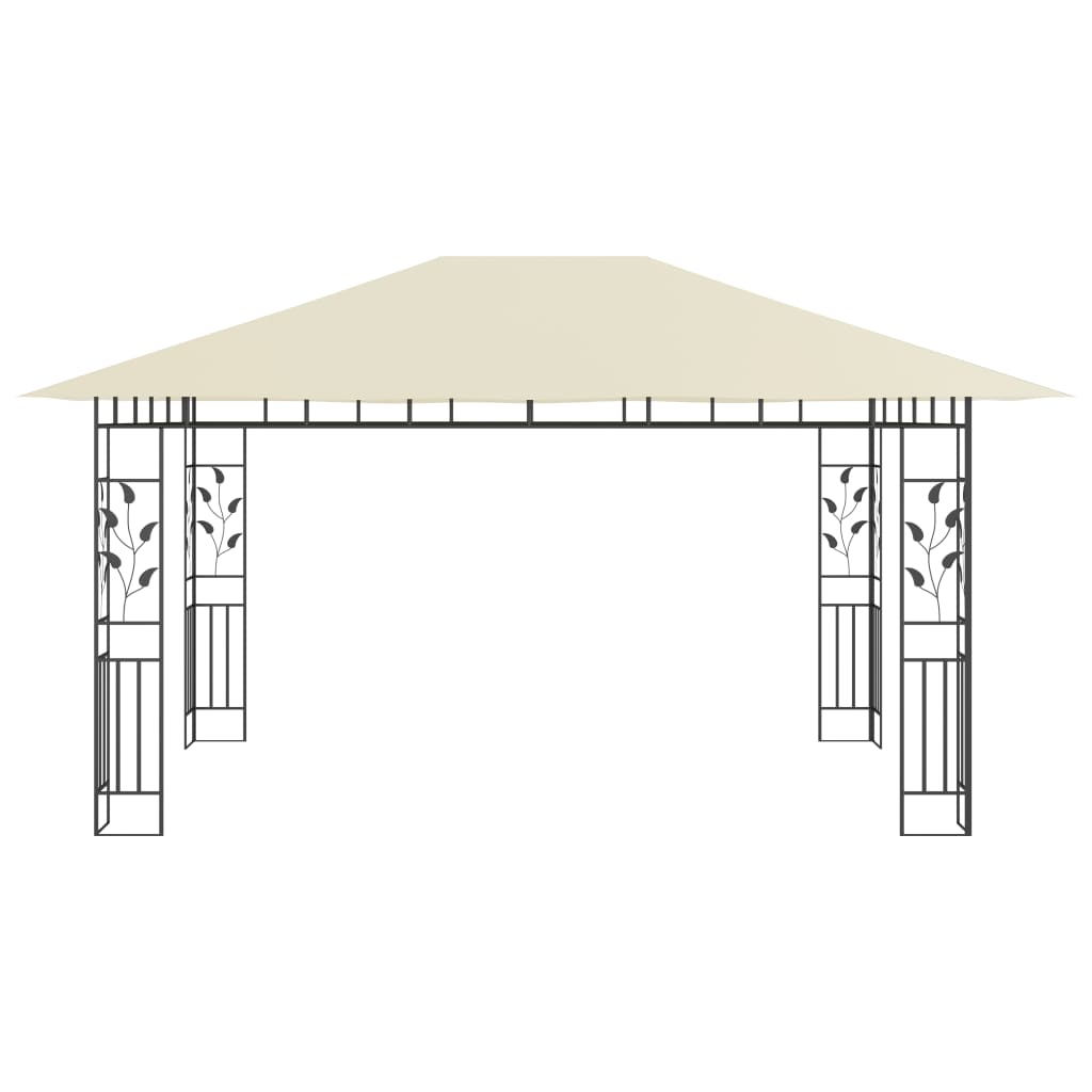Gazebo con Zanzariera 4x3x2,73 m Crema 180 g/mÂ²