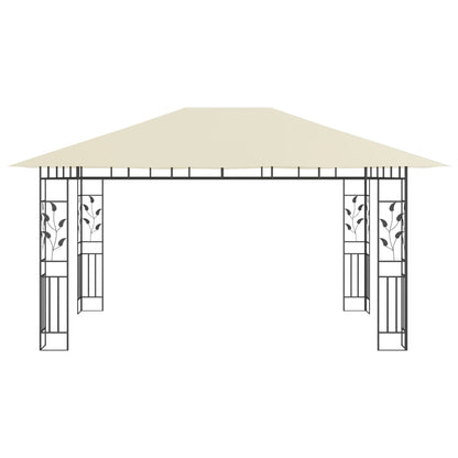 Gazebo con Zanzariera 4x3x2,73 m Crema 180 g/mÂ²