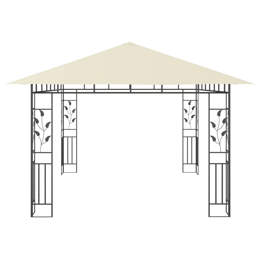 Gazebo con Zanzariera 4x3x2,73 m Crema 180 g/mÂ²