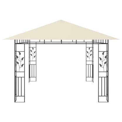 Gazebo con Zanzariera 4x3x2,73 m Crema 180 g/mÂ²