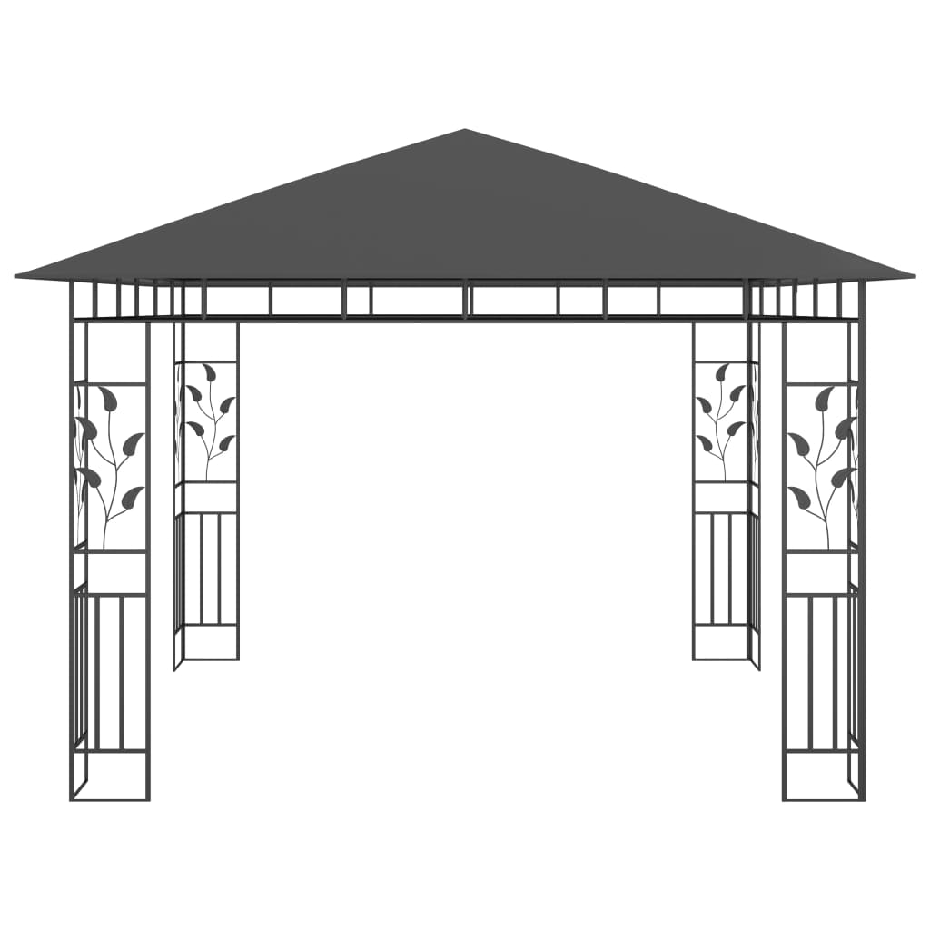 Gazebo con Zanzariera 3x3x2,73 m Antracite 180 g/mÂ²