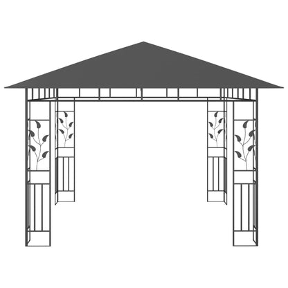 Gazebo con Zanzariera 3x3x2,73 m Antracite 180 g/mÂ²