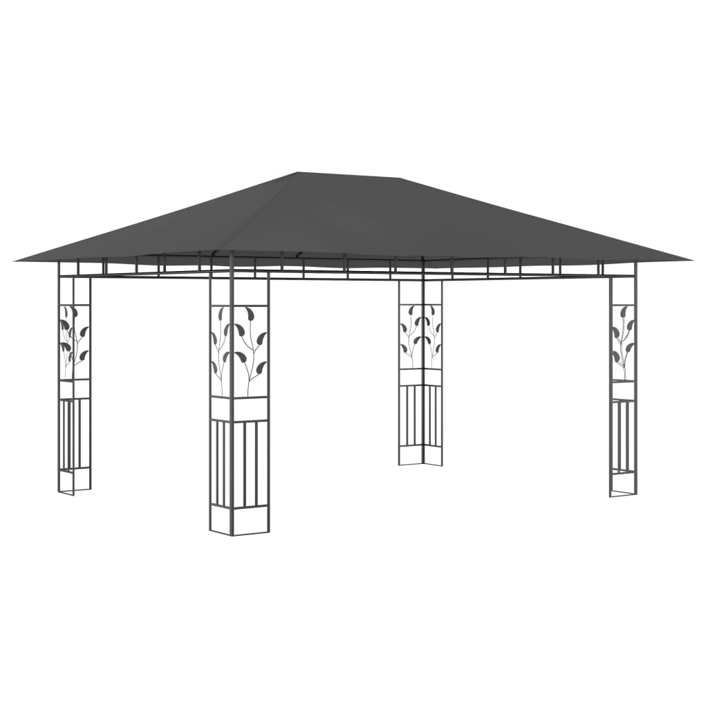 Gazebo con Zanzariera 4x3x2,73 m Antracite 180 g/mÂ²