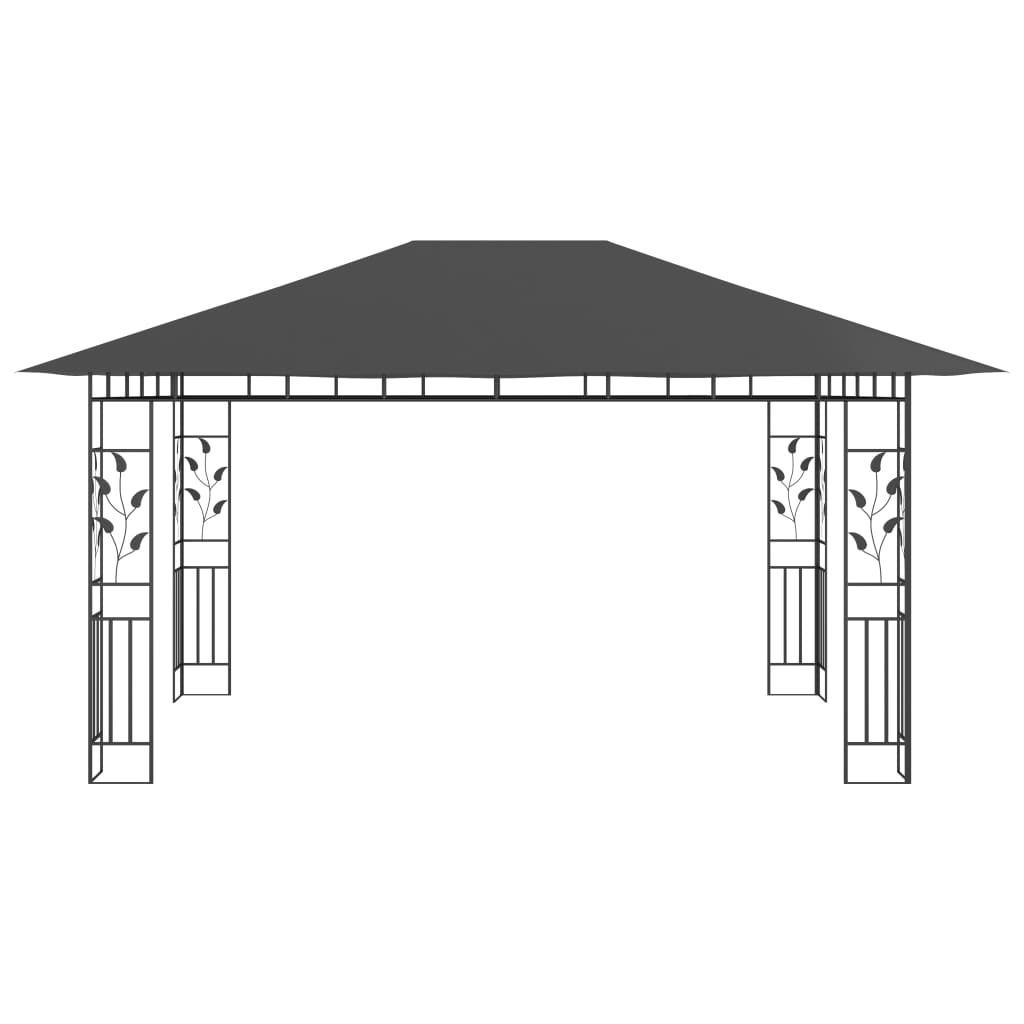 Gazebo con Zanzariera 4x3x2,73 m Antracite 180 g/mÂ²