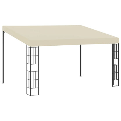 Gazebo a Parete 3x4 m Crema in Tessuto