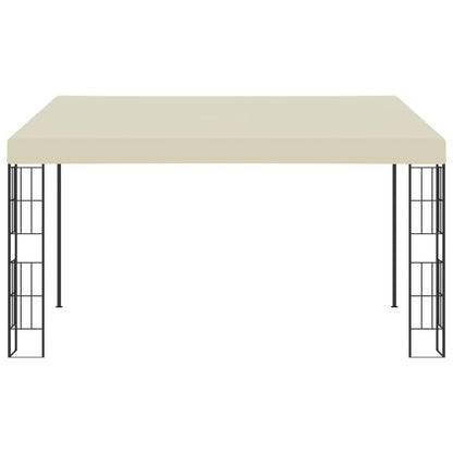 Gazebo a Parete 3x4 m Crema in Tessuto