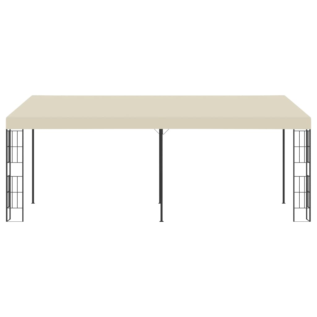 Gazebo a Parete 3x6 m Crema in Tessuto