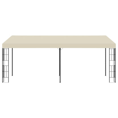 Gazebo a Parete 3x6 m Crema in Tessuto