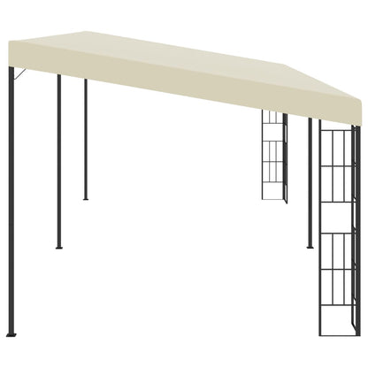 Gazebo a Parete 3x6 m Crema in Tessuto