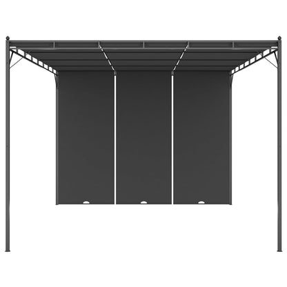 Gazebo da Giardino con Tenda Laterale 4x3x2,25 m Antracite