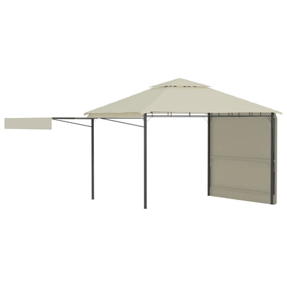 Gazebo con Tetto Doppio Estendibile 3x3x2,75 m Crema 180 g/mÂ²