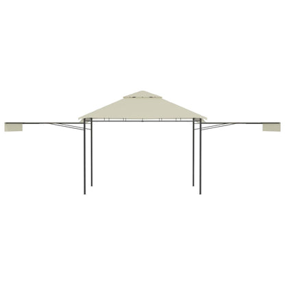 Gazebo con Tetto Doppio Estendibile 3x3x2,75 m Crema 180 g/mÂ²