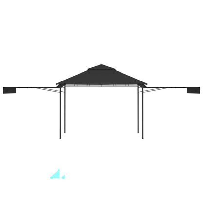 Gazebo Tetto Doppio Estendibile 3x3x2,75 m Antracite 180 g/mÃ‚Â²