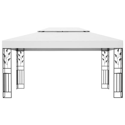 Gazebo con Tetto Doppio 3x4 m Bianco