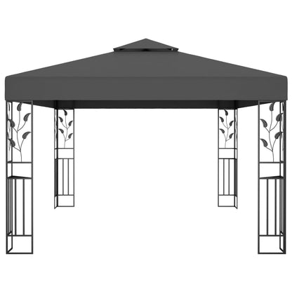 Gazebo con Tetto Doppio 3x4 m Antracite