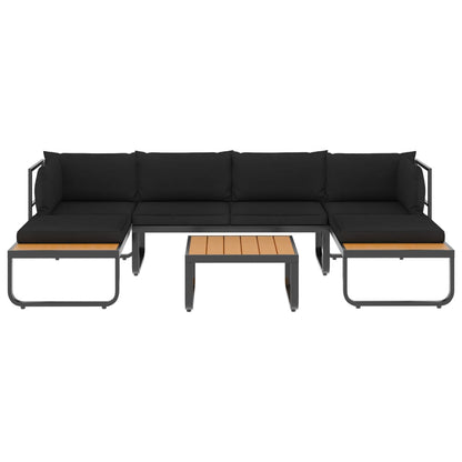 Set Divano da Giardino 4 pz ad Angolo Cuscini in Alluminio WPC