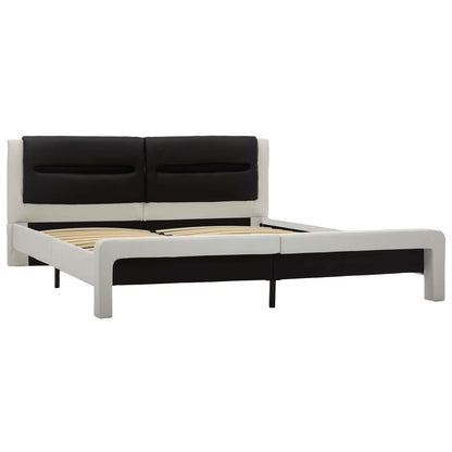 Struttura del letto Bianco e Nero 120 x 200 cm Pelle Sintetica