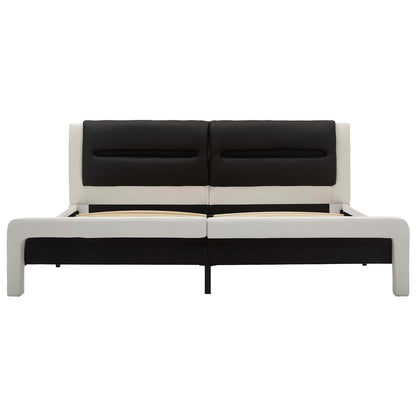 Struttura del letto Bianco e Nero 120 x 200 cm Pelle Sintetica