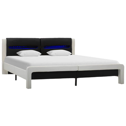 Struttura del letto Bianco e Nero 120 x 200 cm Pelle Sintetica