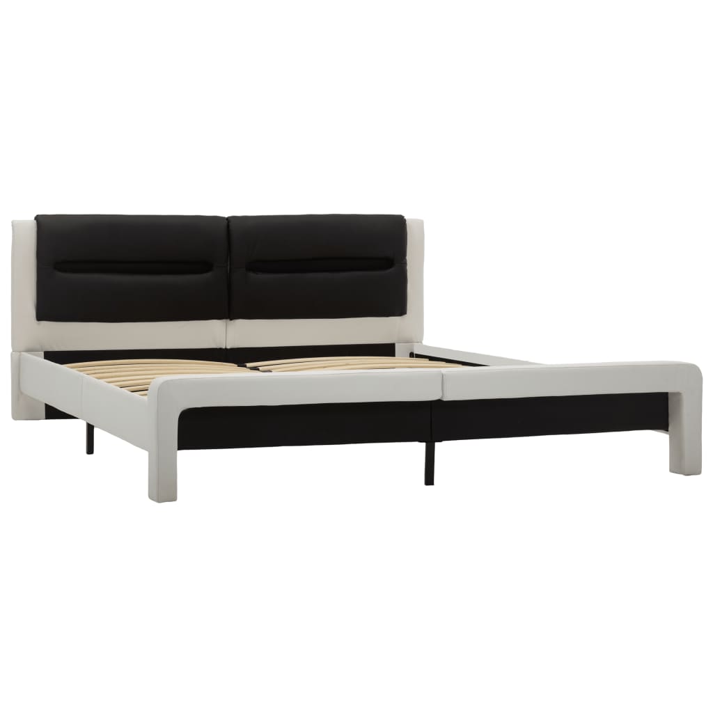 Giroletto con LED Bianco e Nero in Similpelle 180x200 cm