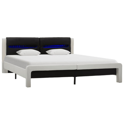 Giroletto con LED Bianco e Nero in Similpelle 180x200 cm