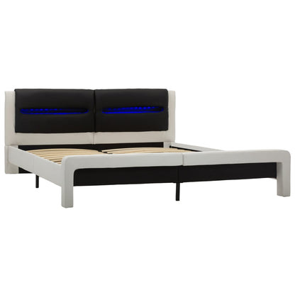 Giroletto con LED Bianco e Nero in Similpelle 180x200 cm