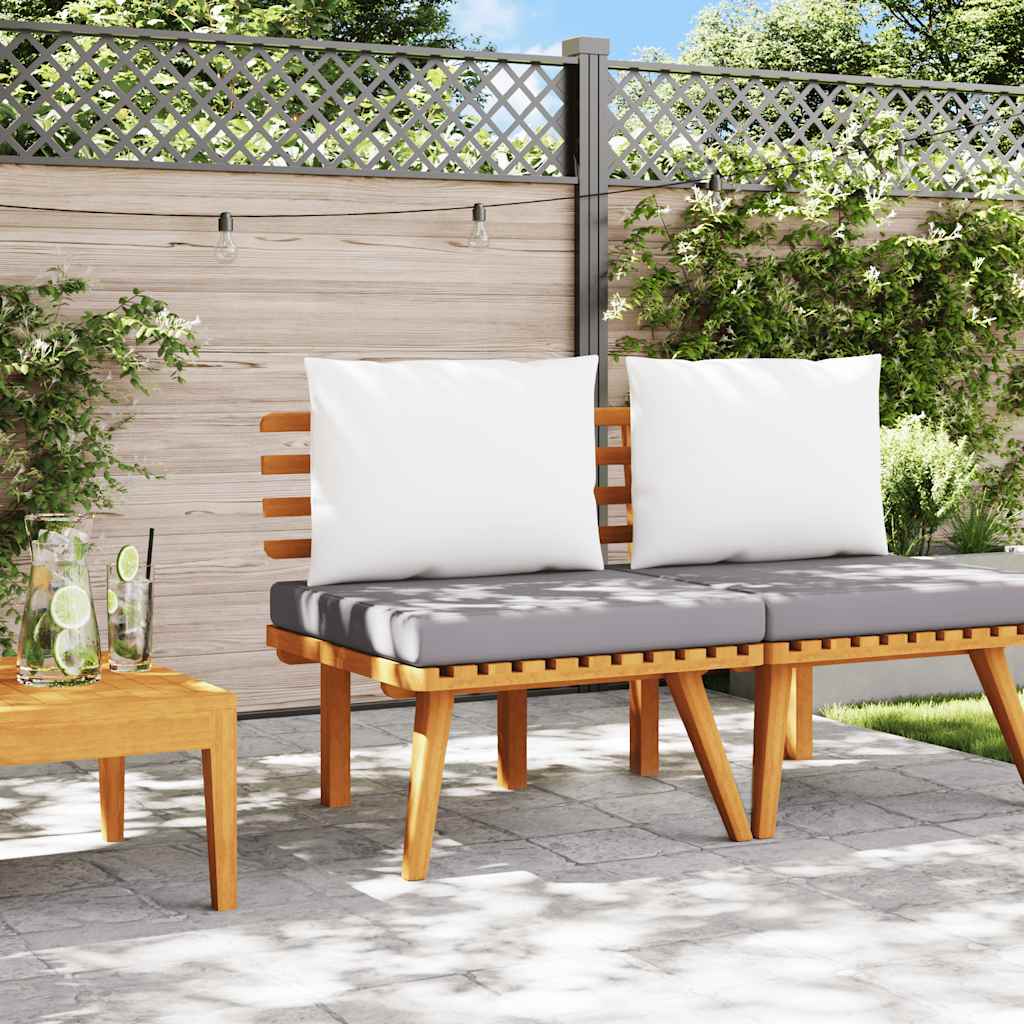 Sedia da Giardino con Cuscini in Legno Massello di Acacia