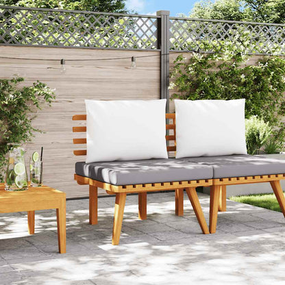 Sedia da Giardino con Cuscini in Legno Massello di Acacia