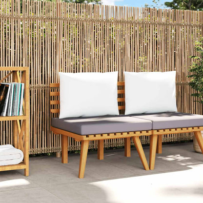 Sedia da Giardino con Cuscini in Legno Massello di Acacia