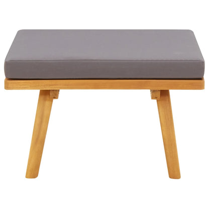 Sgabello da Giardino con Cuscino 60x60x29 cm in Massello Acacia