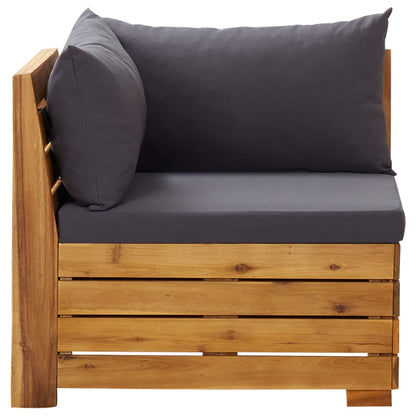 Set Divani Giardino 8 pz con Cuscini Legno Acacia Grigio Scuro