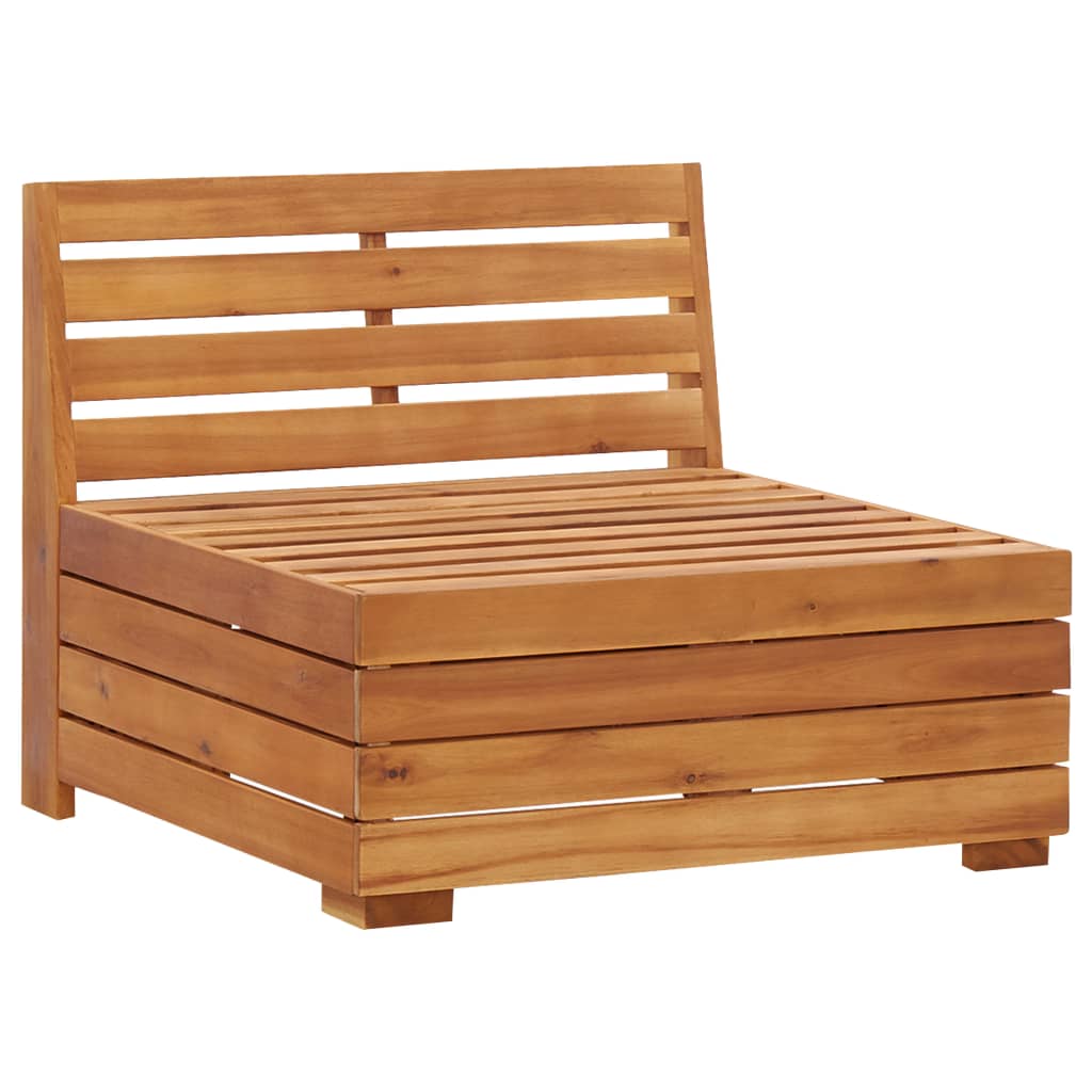 Divano Centrale Modulare 1 pz con Cuscini in Legno Acacia