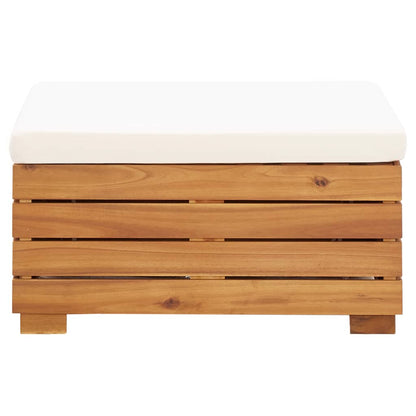 Pouf Modulare 1 pz con Cuscino in Legno Massello di Acacia