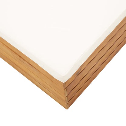 Pouf Modulare 1 pz con Cuscino in Legno Massello di Acacia