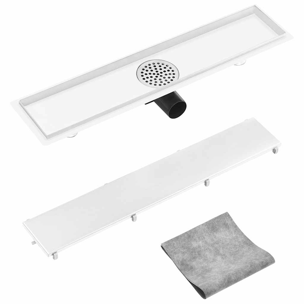 Scarico Doccia 2-in-1 con Copertura 63x14 cm in Acciaio Inox