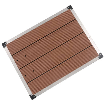 Piatto Doccia da Esterni in Acciaio Inox WPC 80x62 cm Marrone