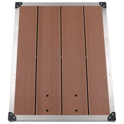 Piatto Doccia da Esterni in Acciaio Inox WPC 80x62 cm Marrone
