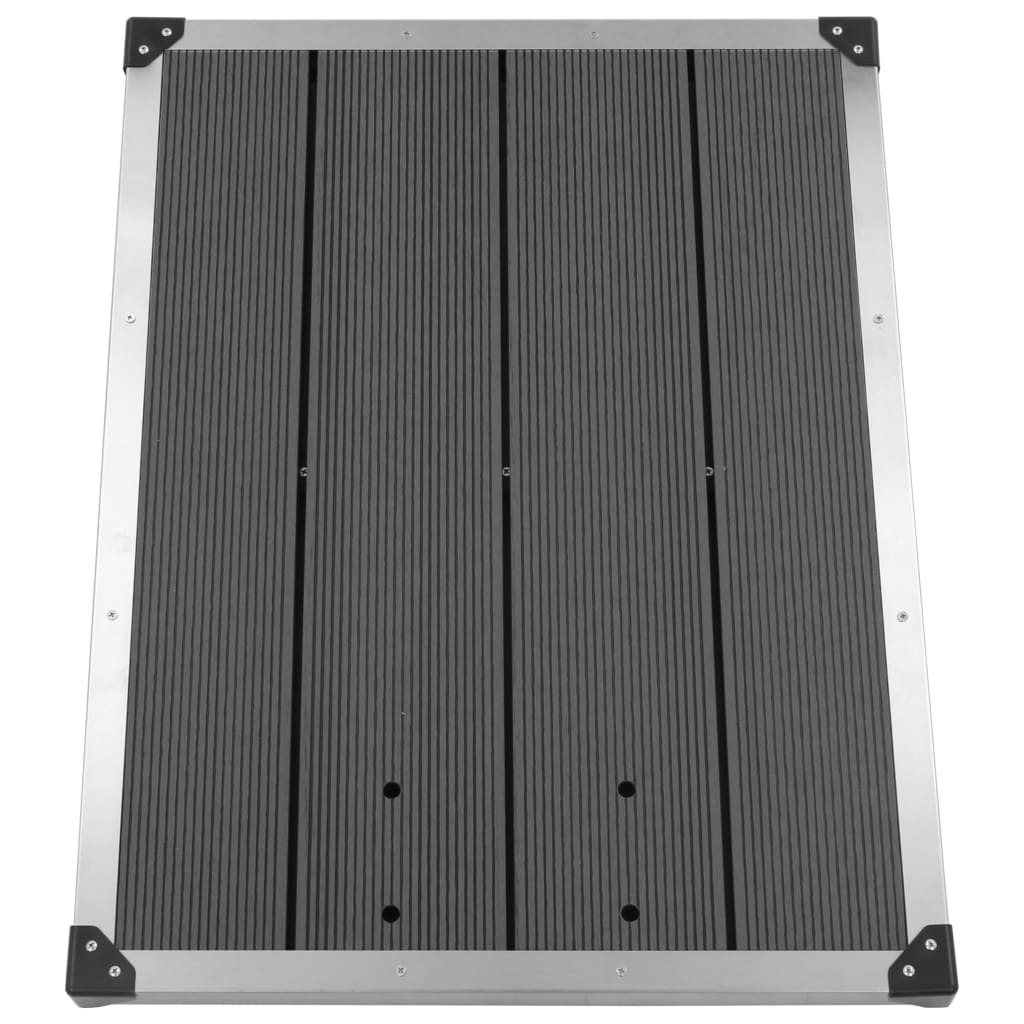 Piatto Doccia da Esterni in WPC e Acciaio Inox 80x62 cm Grigio